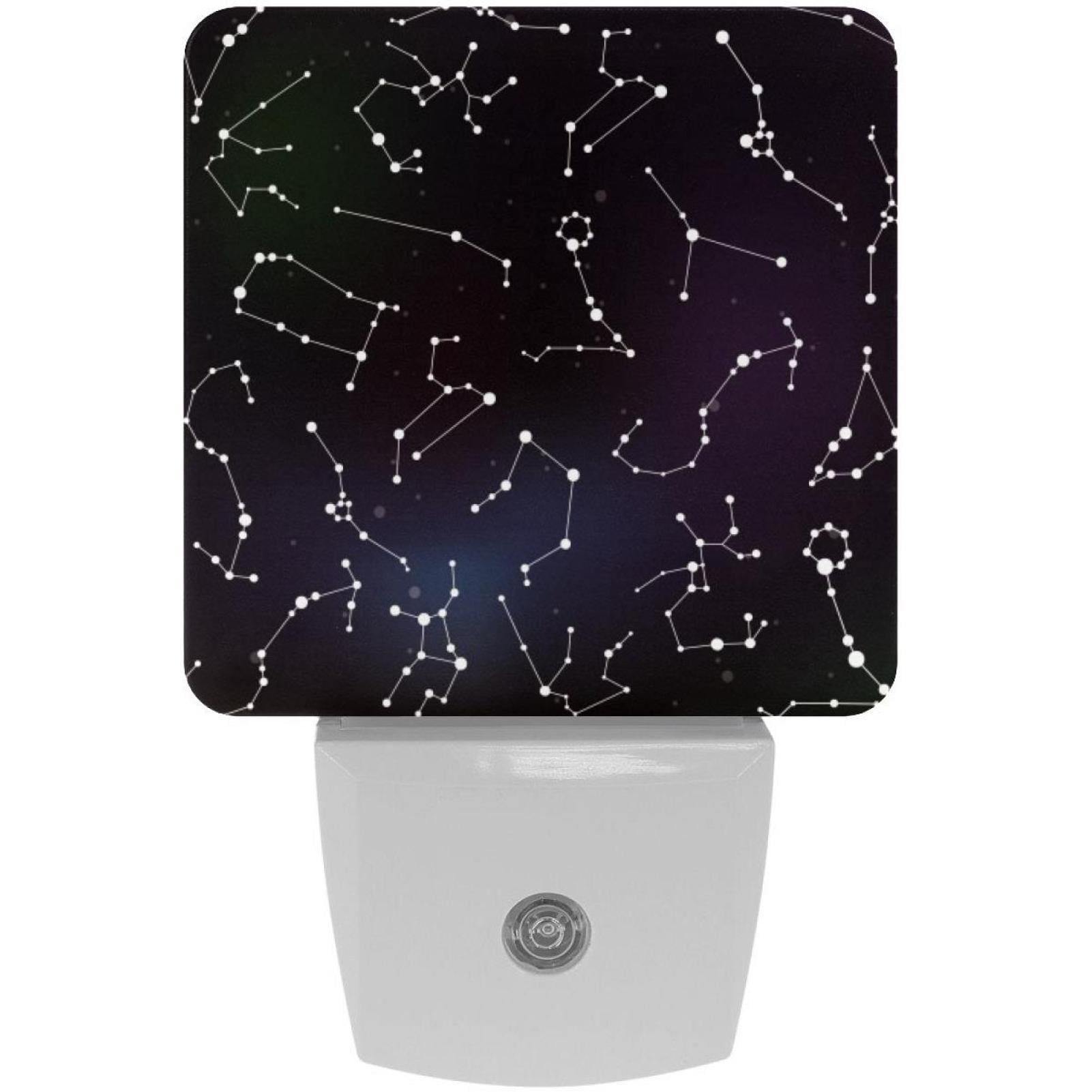 PhooArto Zodiac Stars Spot Connection Plug in LED Night Light Auto Sensor Dusk to Dawn Decorative Night for Bedroom, Bathroom, Kitchen, Hallway, Stairs, Baby's Room, Energy Saving