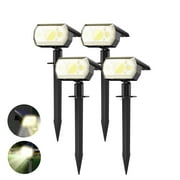 Phopollo Solar Lights Outdoor Waterproof IP65, 64 LED 3 Lighting Modes Solar Powered Garden Yard Spot Solar Lights for Outside Landscape- 4Pack (Warm White)