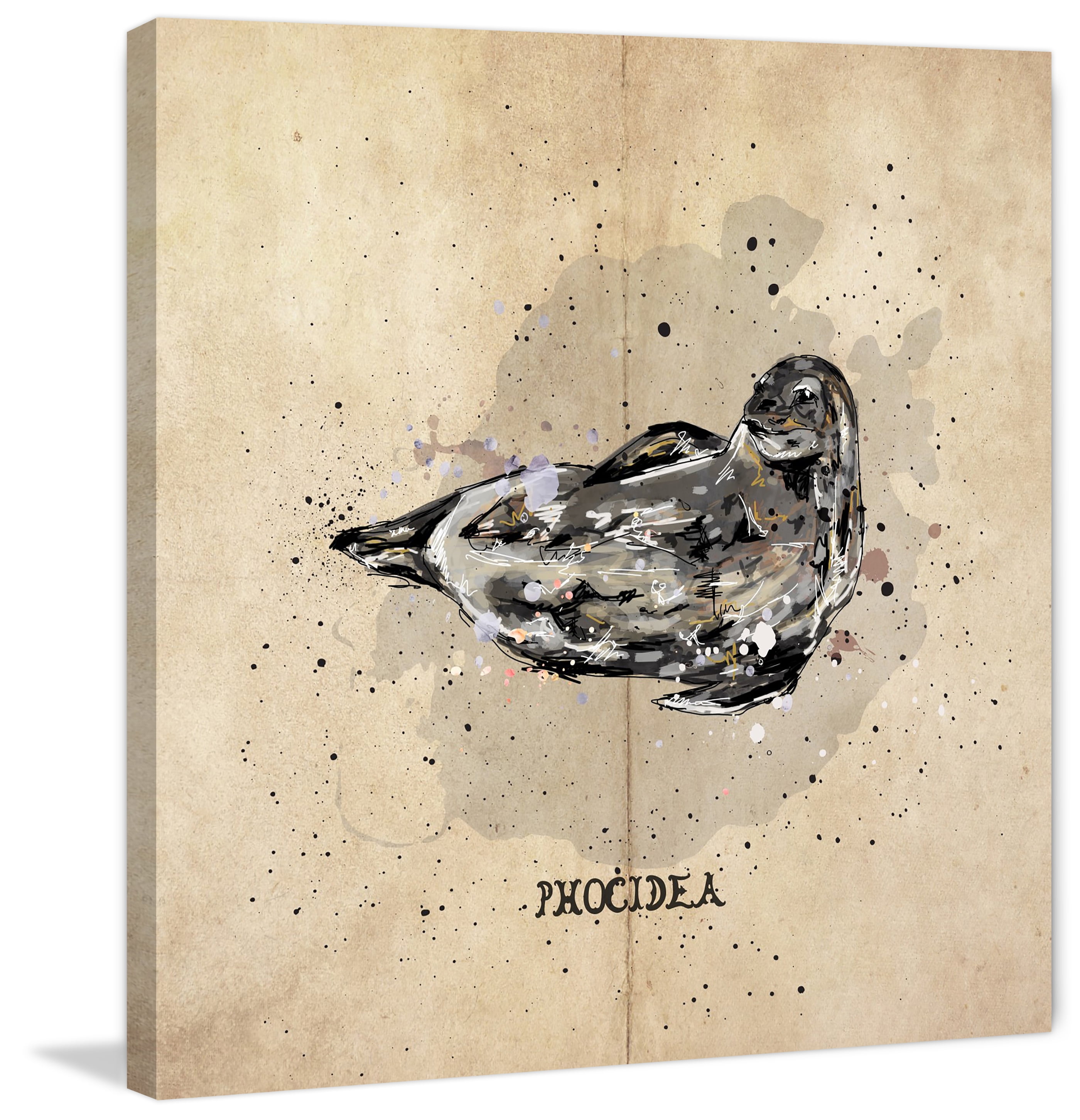 "Phoque" Painting Print on Wrapped Canvas
