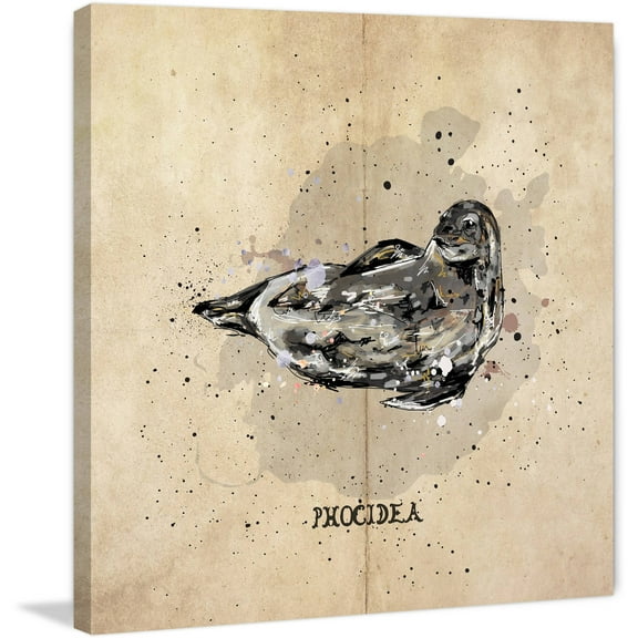 "Phoque" Painting Print on Wrapped Canvas