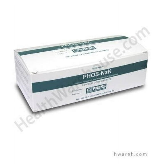 Phos-Nak Sodium, Potassium, and Phosphorous Powder Concentrated, 100packets