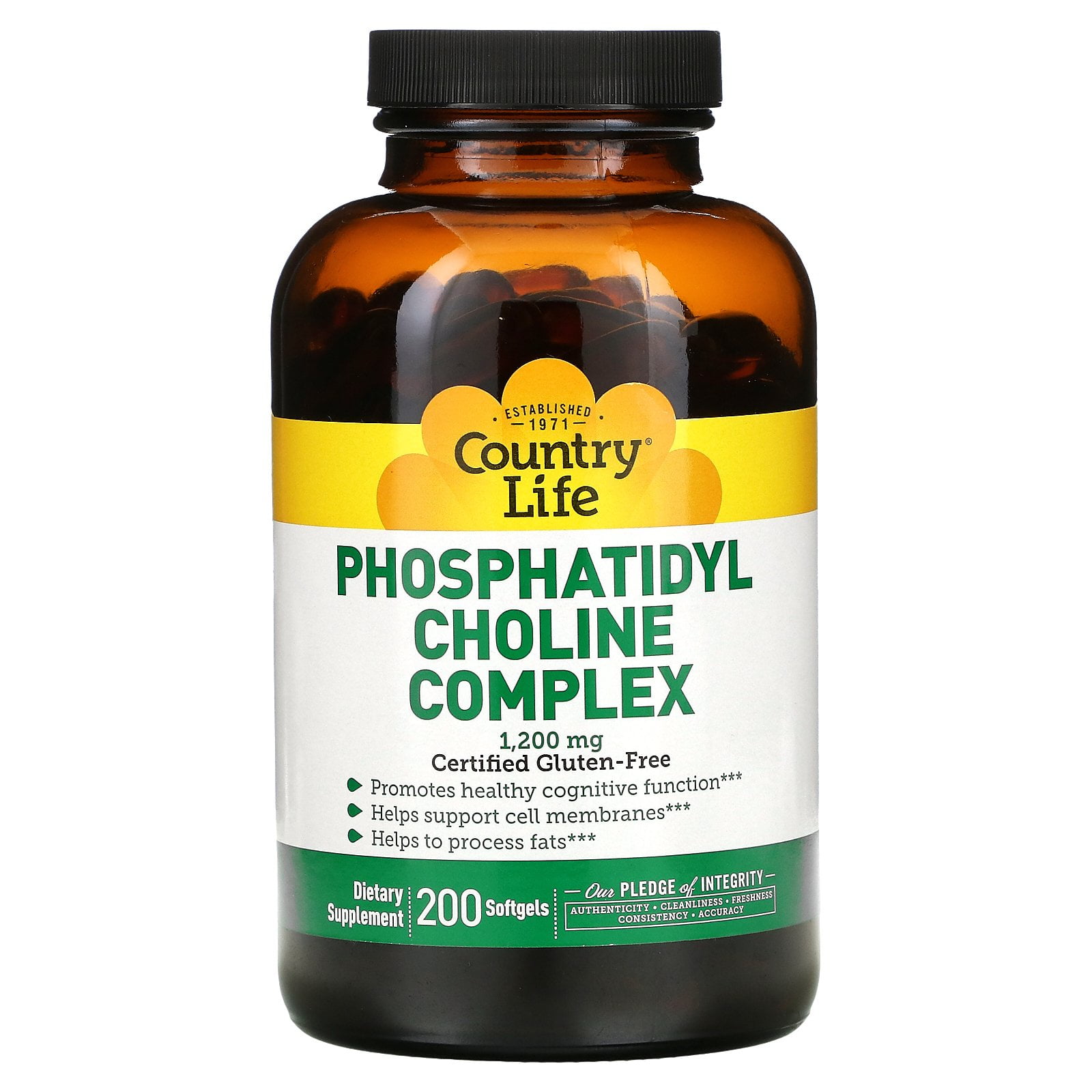 Phosphatidyl Choline Complex, 1,200 mg, 200 Softgels, Country Life
