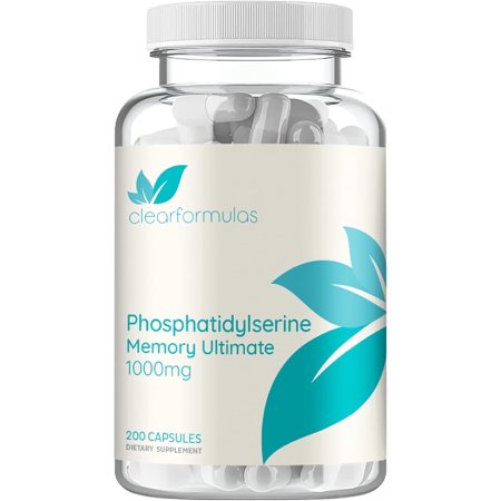 Clear Formulas Phosphatidylserine Memory Supplement 1000mg, Brain Health Support, 200 Capsules