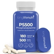 Phosphatidylserine Pure 500mg   180 Vegetarian Pills, 3-Month Supply, Supplement for Strengthening Memory, Focus & Cognitive Function, Made in USA, Lab Tested, Non GMO