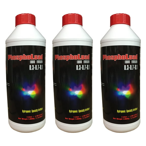 Phosphoload 1 Liter (3 PACK)- Bloom Booster Hydroponic Fertilizer Original Recipe 1L by Dutch Master - 3 Bottles