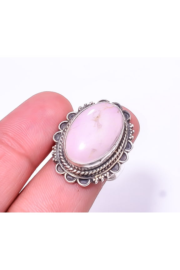 Phosphosiderite - Argentina Fine Art Oxidised 925 Sterling Silver Ring Size 8|Handmade Ring, Gift for her, Lavender Ring, Gemstone Silver Jewelry