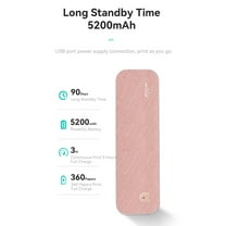 Photo A4 Paper Printer Direct Thermal Transfer Wireless Printer Mobile 216mm Mini Mobile Photo Printer USB BT Connection With 1 Roll Thermal Paper