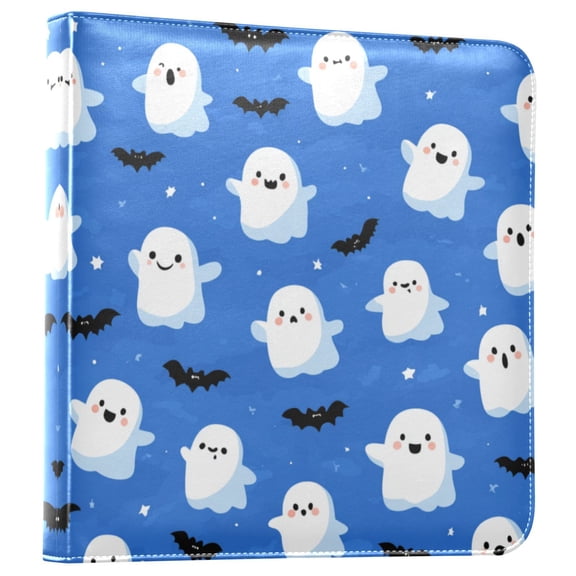 Photo Album 11.8x11.2 Inch Leather Cover Photo Book Scrapbooking Albums for Weddings Birthdays Anniversaries Blue Background with Ghost Pattern