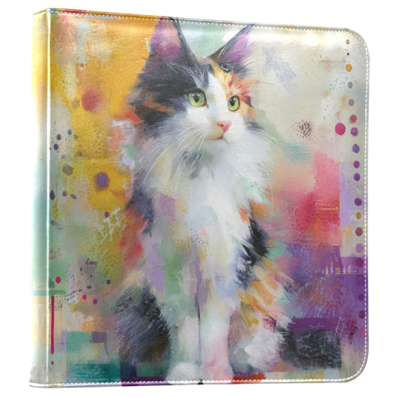 Photo Album 11.8x11.2 Inch Leather Cover Photo Book Scrapbooking Albums for Weddings Birthdays Anniversaries Charming Fluffy Cat