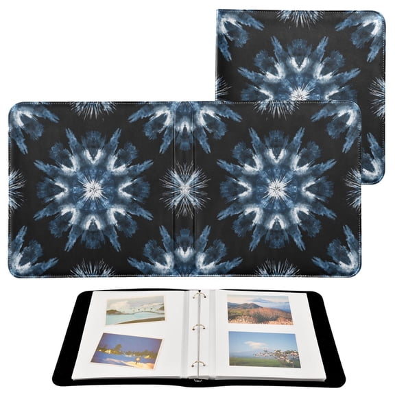 Photo Album 11.8x11.2 Inch Leather Cover Photo Book Scrapbooking Albums for Weddings Birthdays Anniversaries Explosion Of Blue Ink