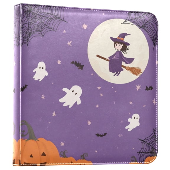 Photo Album 11.8x11.2 Inch Leather Cover Photo Book Scrapbooking Albums for Weddings Birthdays Anniversaries Ghost and Flying Witch