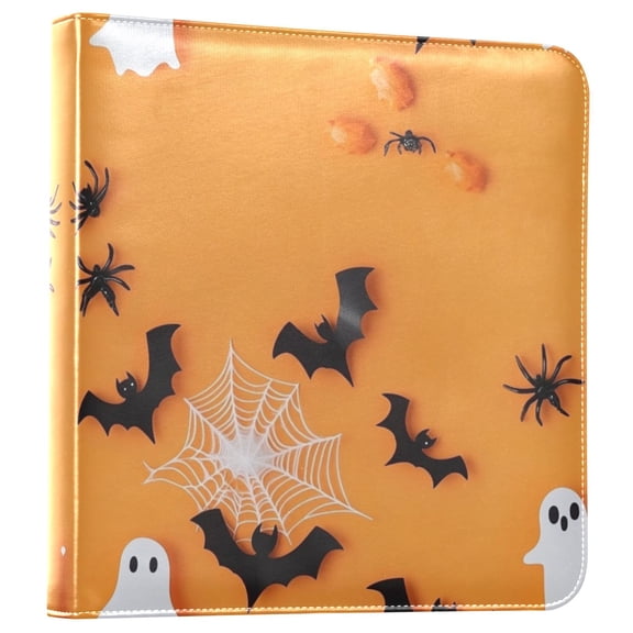 Photo Album 11.8x11.2 Inch Leather Cover Photo Book Scrapbooking Albums for Weddings Birthdays Anniversaries Halloween Decorations Black