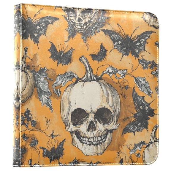 Photo Album 11.8x11.2 Inch Leather Cover Photo Book Scrapbooking Albums for Weddings Birthdays Anniversaries Halloween-themed Skull