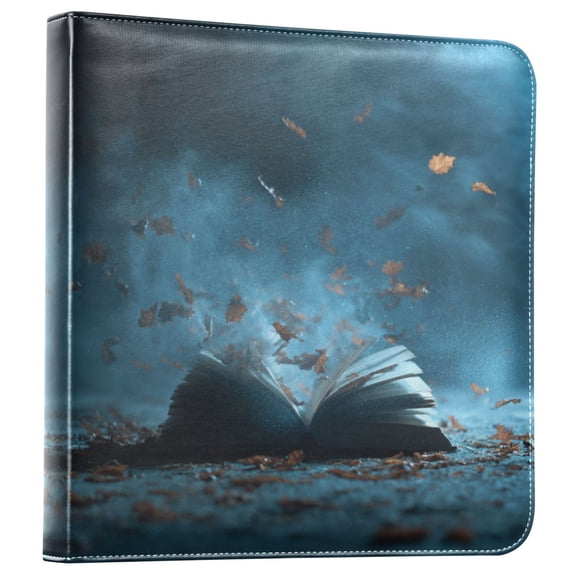 Photo Album 11.8x11.2 Inch Leather Cover Photo Book Scrapbooking Albums for Weddings Birthdays Anniversaries Opened Book Pages