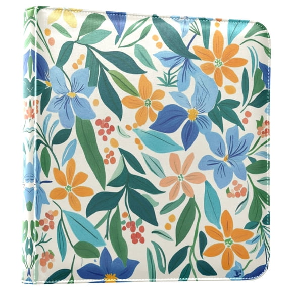 Photo Album 11.8x11.2 Inch Leather Cover Photo Book Scrapbooking Albums for Weddings Birthdays Anniversaries Various Color Flowers