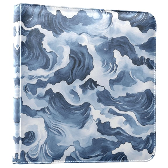 Photo Album 11.8x11.2 Inch Leather Cover Photo Book Scrapbooking Albums for Weddings Birthdays Anniversaries Watercolor Waves