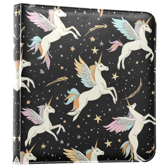 Photo Album 11.8x11.2 Inch Leather Cover Photo Book Scrapbooking Albums for Weddings Birthdays Anniversaries Winged Unicorns