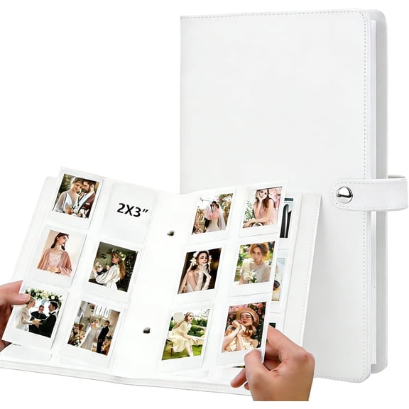 Photo Album for 2x3 Inch Polaroid Photos BookSafely Holds 432 Pictures Of Unique Memories, Compatible with Fujifilm Instax Mini 12 11 9 99 8 7 EVO LiPlay Instant Film Cameras, White