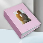 Photo Album 4x6 for 100 Photos Pictures PU Leather Cover White Inner Page for Wedding Albums Family Photo Book Baby Anniversary Vacation Birthday Christmas Photo Albums Pink