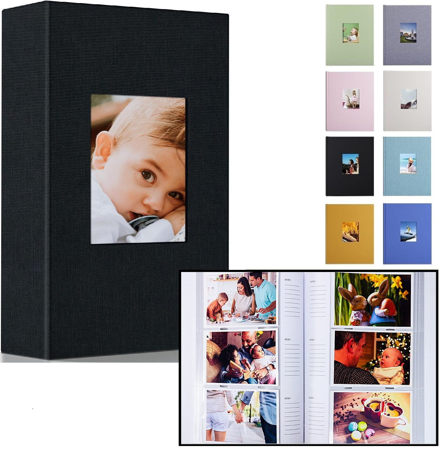 Photo Album 4x6 300 Photos with Writing Space,4 x 6 Photo Book Linen ...
