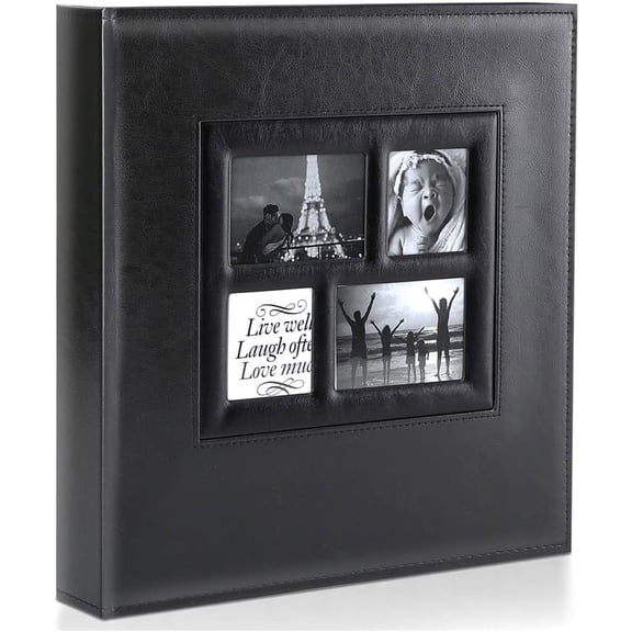 Photo Album 4x6 500 Pockets Photo, Extra Large Capacity Family Wedding Picture Albums Holds Horizontal and Vertical Photos Black