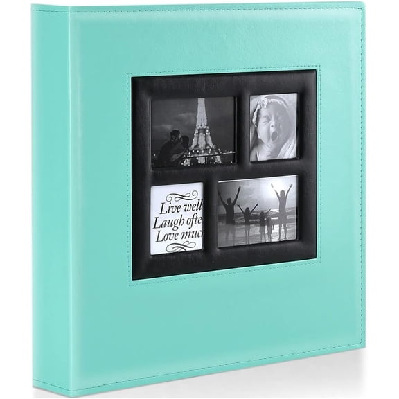 Photo Album 4x6 500 Pockets Photos, Extra Large Capacity Family Wedding Picture Albums Holds 500 Horizontal and Vertical Photos Pictures Teal