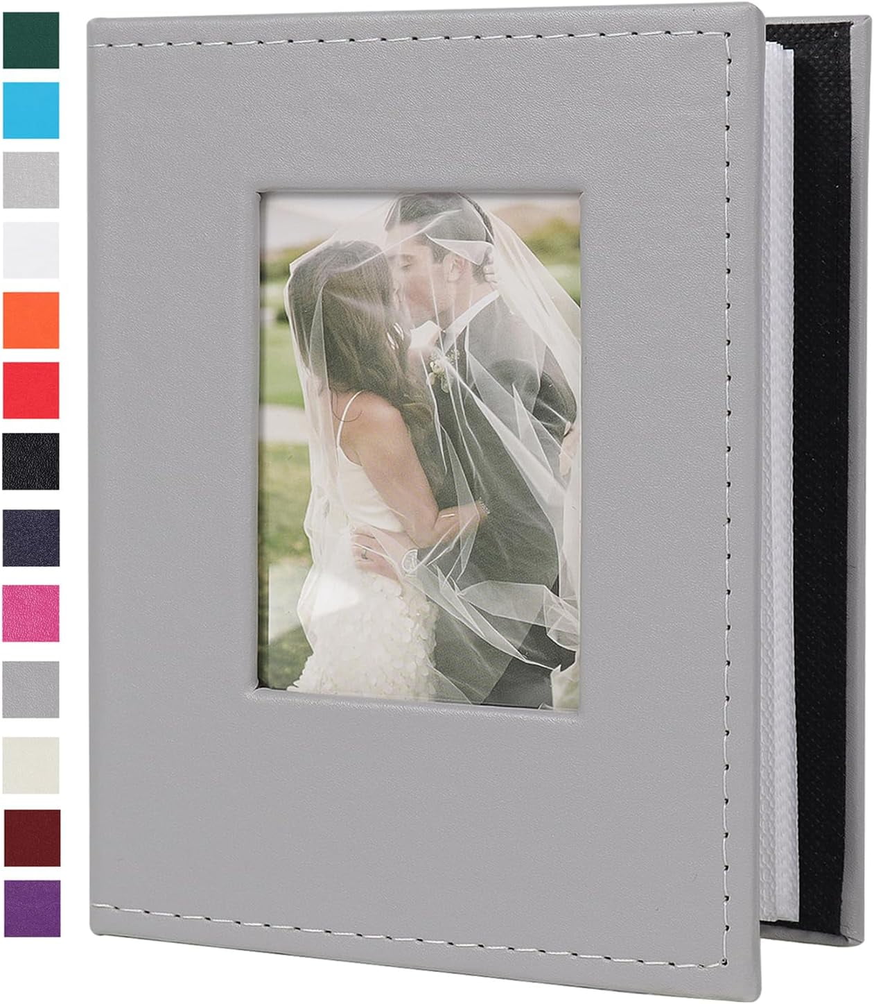 Photo Album Holds 300 4x6 Pictures - Linen Cover, Acid-Free Pages, DIY Cover Window, For Weddings, Baby, Family