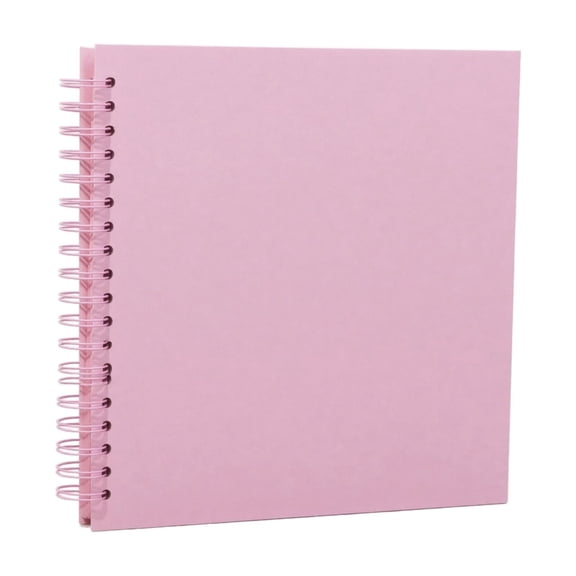 Photo Album Book, Blank Scrapbook, Spiral Bound Journal, Scrapbook Journal, 8X8 Inch Pink Thick Kraft Paper Spiral Diy Album, 20 Sheets 40 Blank Pages for Handmade Photo Crafting,