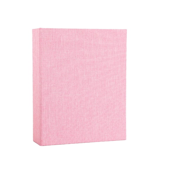 Photo Album Book, Photo Albums 4X6 Pictures, Mini Photo Album 4X6, Student Photo Album, Pink Linen 6.5X4.5 Inch 1-Pocket 100-Page Insertable Shadow Memory Album for Keepsake