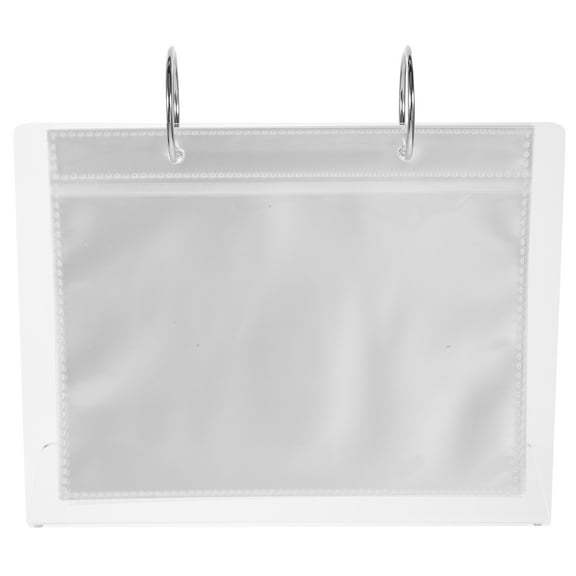 Clear Acrylic Photo Album with Self-Standing Frame and Pamphlet Holder, Storage Booklet for Pictures and Photobook Display