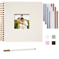thumbnail image 1 of Photo Album DIY Scrapbook (10x10 inch 40 Pages Double Sided),Linen Cover with Display Window for Memory DIY Album Supplies Wedding Anniversary Family,Beige, 1 of 5