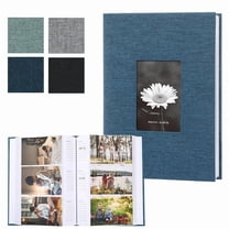Photo Album Large Photo Album with 300 Photo Capacity Linen Cover and Acid-Free PVC-Free Pages with Writing Space for 4x6 Photos,Dark Blue,6"(200PCS) JASKFLY