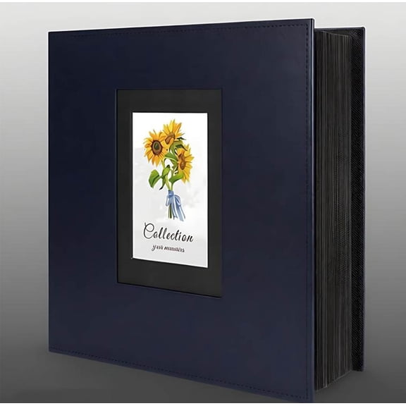 Photo Album, Leather Cover Extra Large Capacity Holds Horizontal and Vertical Pictures Record Valentine's Day Christmas Holiday Commemorative Gift