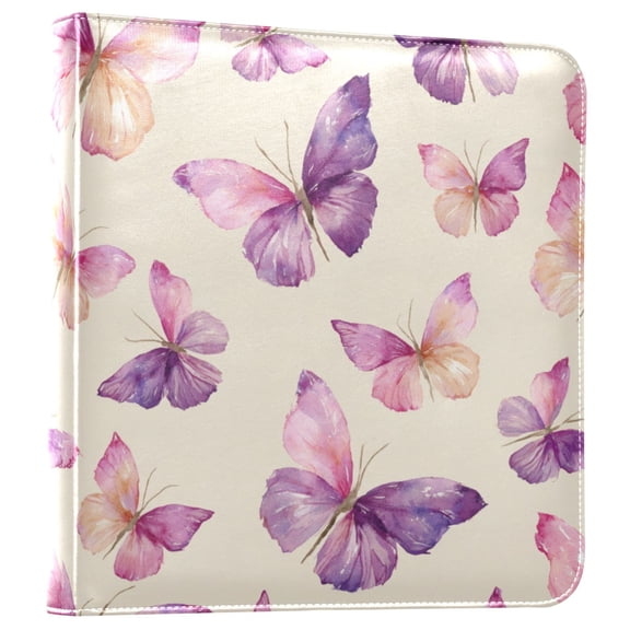 Photo Album Leather Photo Album 11.8x11.2x1.5 Inch Bookshelf Photo Album Photo Album Photo Store Scrapbook Photo Album Beautiful Purple Butterfly