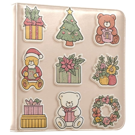 Photo Album Leather Photo Album 11.8x11.2x1.5 Inch Bookshelf Photo Album Photo Album Photo Store Scrapbook Photo Album Cartoon Christmas Patterns