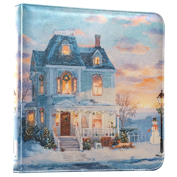 Photo Album Leather Photo Album 11.8x11.2x1.5 Inch Bookshelf Photo Album Photo Album Photo Store Scrapbook Photo Album Snow Christmas House