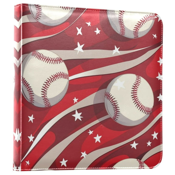 Photo Album Leather Photo Album 11.8x11.2x1.5 Inch Bookshelf Photo Album Scrapbooking Refills Scrapbook Photo Album Baseball Pattern