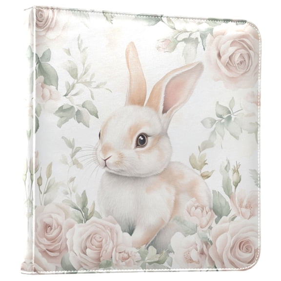 Photo Album Leather Photo Album 11.8x11.2x1.5 Inch Bookshelf Photo Album Scrapbooking Refills Scrapbook Photo Album Bunny Surrounded by Roses