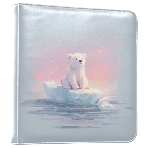 Photo Album Leather Photo Album Bookshelf Photo Albums Scrapbooking Albums Durable and Fashionable Fluffy Polar Bear Cub Art