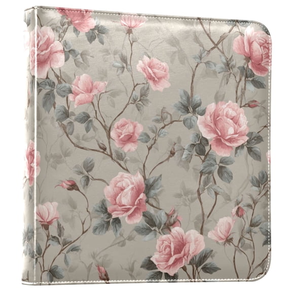 Photo Album Leather Photo Album Bookshelf Photo Albums Scrapbooking Albums Durable and Fashionable Pale Pink Rose Pattern Art