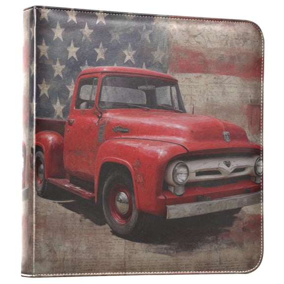 Photo Album Leather Photo Album Bookshelf Photo Albums Scrapbooking Albums Durable and Fashionable Red Truck Art