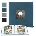 thumbnail image 1 of Photo Album with Memo Space, Linen Cover, Clear Inner Pockets for 4x6" Photos, PVC-Free, DIY Display Window, Large (300 Photos) & Small (200 Photos) Capacity – 8.86" x 12.8" x 1.78",Blue, 1 of 4