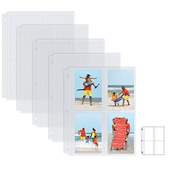Better Office Products Binder Refills Page for Photo Album, Holds 3.5 x 5 Photos (50 Pack)