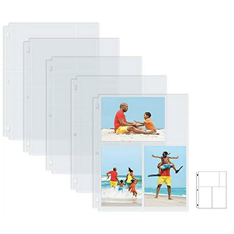  Photo Album Pages for 3 Ring Binder (50 Count) - Photo