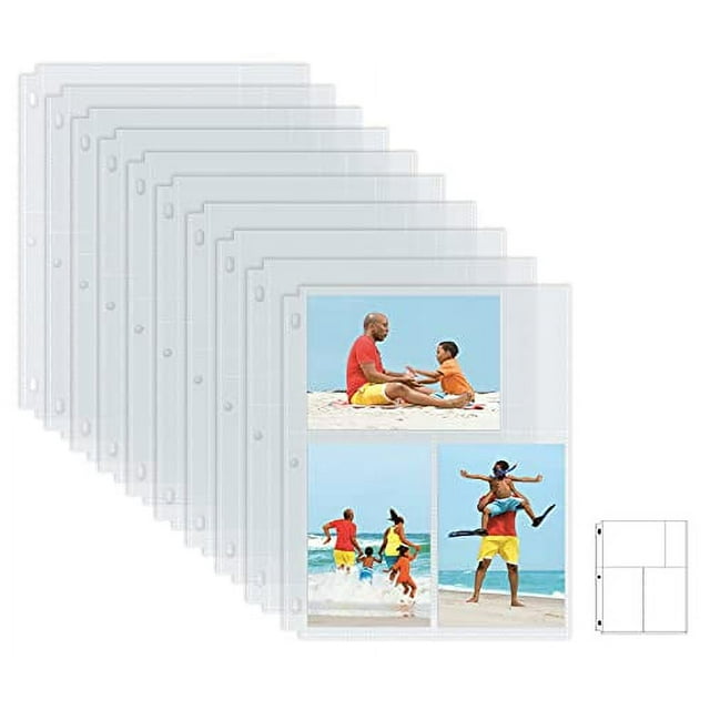 Better Office 4x6 Photo Album Refills, 3 Ring Binder, 100 Pack, 600