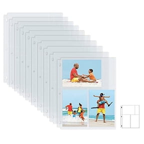 Photo Album Refill Sheets, 4 x 6 Inch Mixed Format, Heavyweight, Diamond Clear 3 Ring Photo Binder Page Refills, by Better Office Products, 600 Total Photos (100 Pack)