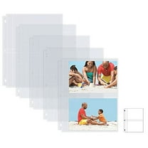 Photo Album Refill Sheets, 5 x 7 Inch, Heavyweight, Diamond Clear 3 Ring Photo Binder Page Refills, by Better Office Products, 200 Total Photos, Each 2-Pocket Sheet Holds Up to 4 Photos (50 Pack)