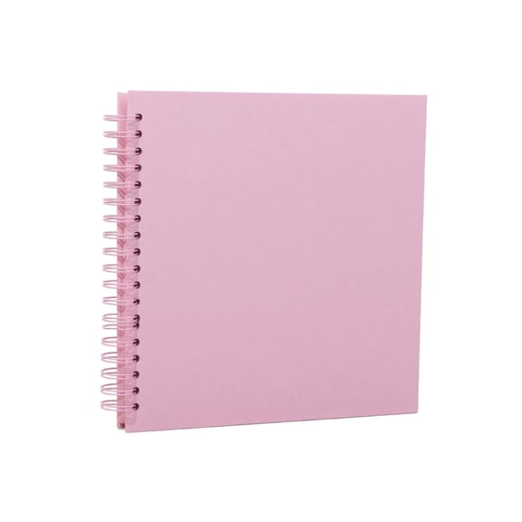 Photo Album Scrapbook, Blank Scrapbook, Thick Paper Notebook, Hardcover Spiral Notebook, 10X10 Inch Pink Diy Kraft Paper Spiral Bound Album with 20 Sheets 40 Blank Pages for