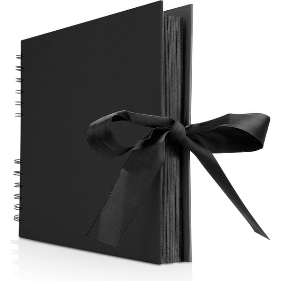 Photo Album - Self Adhesive Black Pages, Scrapbook Wedding Guest Book for DIY Anniversary Travel Memory Scrapbooking