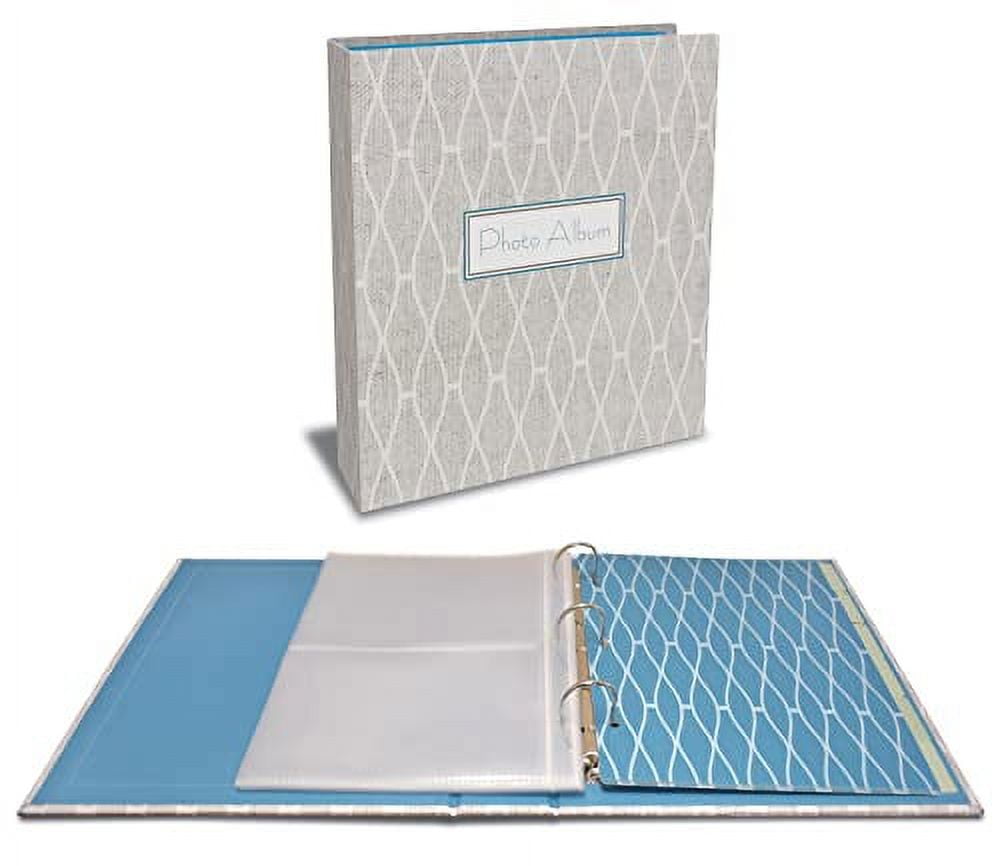 Photo Album Set, 3-Ring Binder 8.5 x 9.5, with 50 Clear Heavyweight  2-Pocket Sleeves & 6 Tab Dividers, by Better Office Products, holds 200 4x6